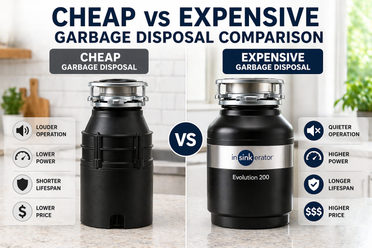 cheap vs expensive garbage disposal comparison